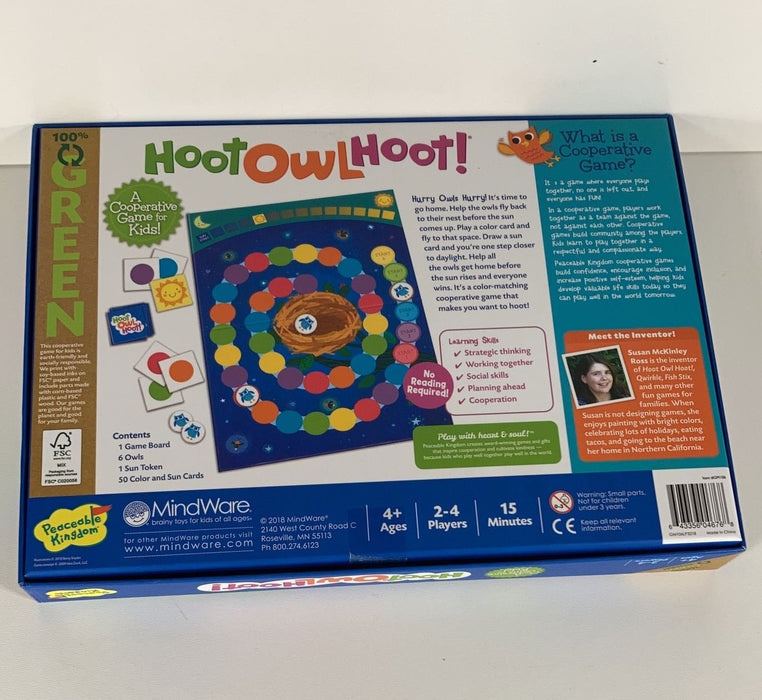 secondhand Peaceable Kingdom Hoot Owl Hoot Board Game