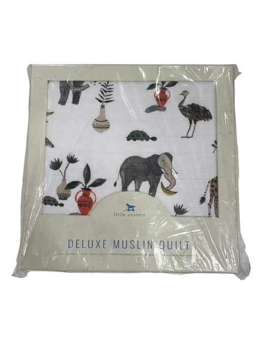 Shop Little Unicorn Deluxe Muslin Quilted Throw, Safari at GoodBuy Gear