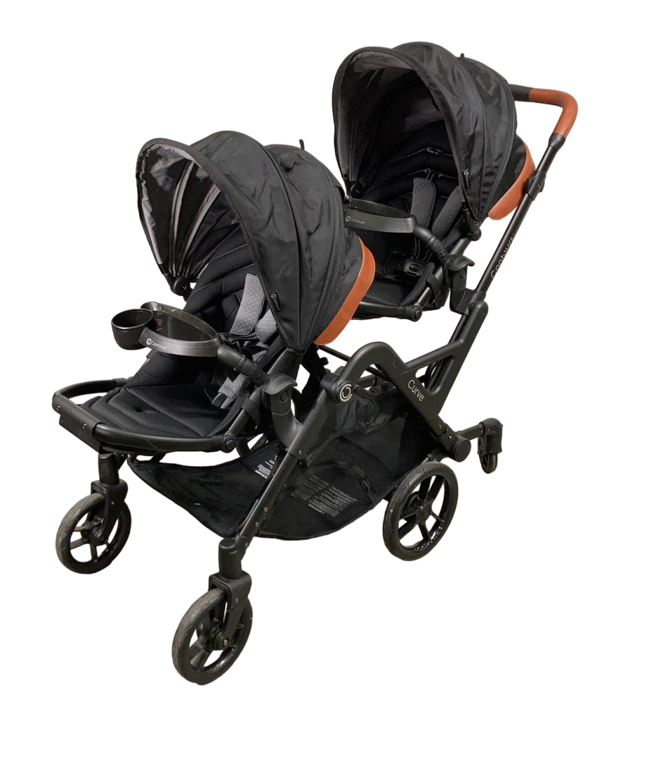 Contours Curve Double Stroller, 2020, Jet Black
