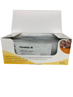 Medela Quick Clean Breast Pump And Accessory Wipes, 40 Count, Individually  Wrapped Convenient And Hygienic On-The-Go Cleaning Of Tables, Countertops