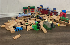 used BUNDLE Wooden Trains And Tracks