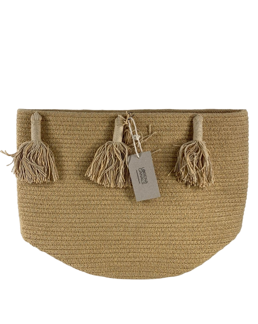 used Lorena Canals Tassels Basket, Yellow