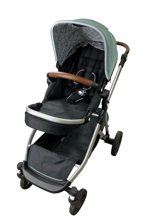 used Mockingbird Single to Double Stroller, 2022, Silver with Penny Leather, Sage