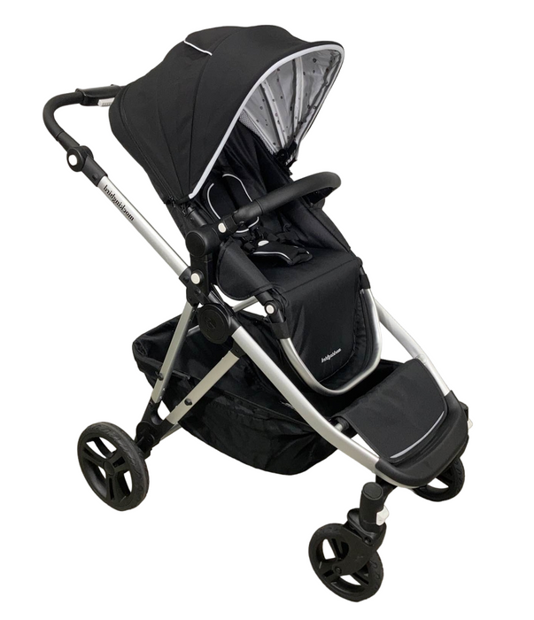 used Mockingbird Single to Double Stroller, 2022, Silver with Black Leather, Watercolor Drops, Black