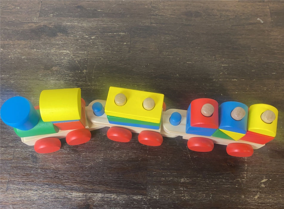 secondhand Melissa & Doug Stacking Train Toddler Toy