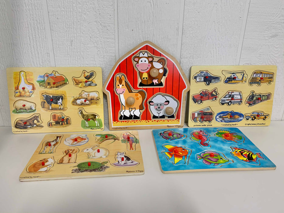 used BUNDLE Melissa & Doug Wooden Puzzles