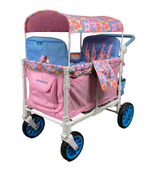 used Wonderfold W4 Luxe Quad Stroller Wagon, 2023, Petal Pop x Chrissy Teigen