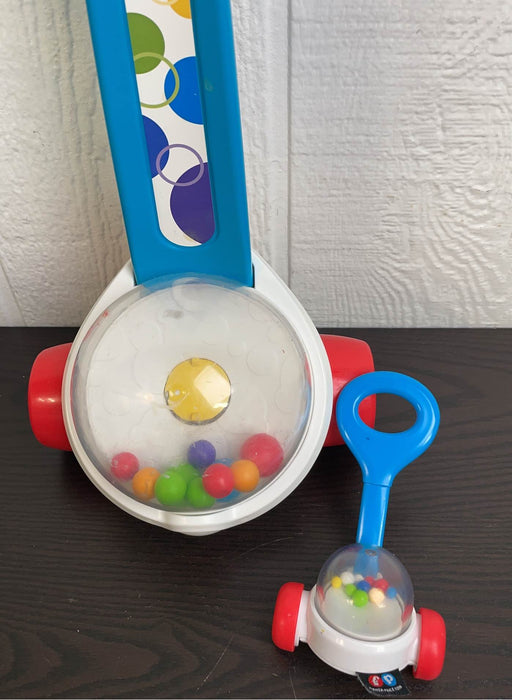 secondhand Fisher Price Corn Popper Push Toy, & Mini Popper Rattel