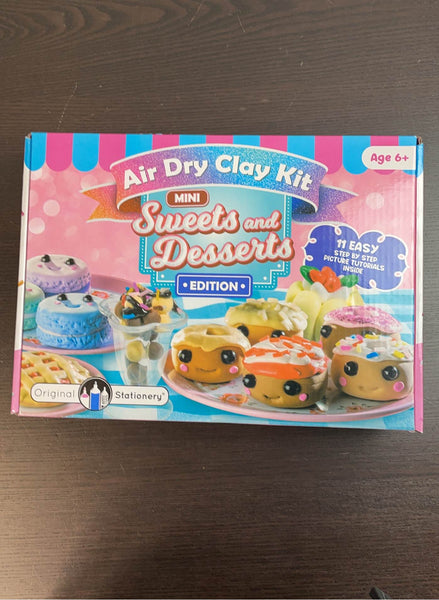 Original Stationery Mini Sweets & Desserts Air Dry Clay Kit, Clay