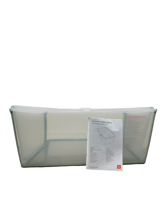 used Stokke Flexi Bath Foldable Baby Bathtub, Transparent Green, Regular