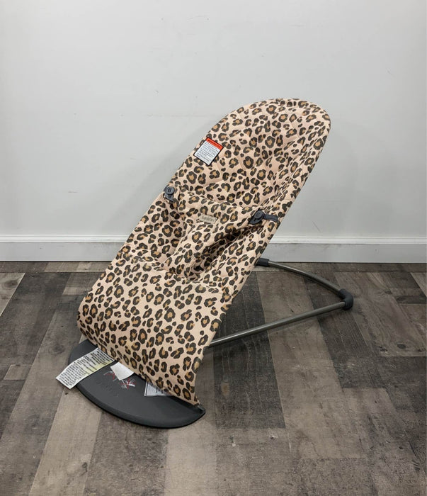 used BabyBjorn Bouncer Bliss, Beige/Leopard Cotton Classic Quilt, Dark Gray Frame