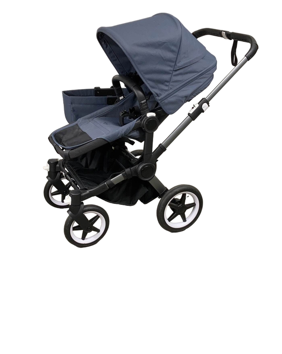 secondhand Bugaboo Donkey 5 Mono Base Stroller, 2022, Graphite, stormy blue