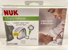 used NUK Simply Natural Bottles, 3pack 5oz