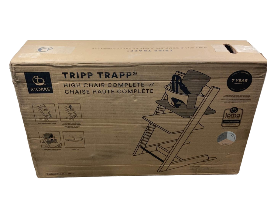 used Stokke Tripp Trapp Complete High Chair, Natural, Grey Dots