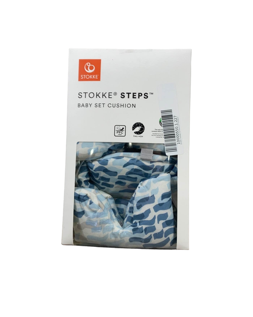 used Stokke Steps Baby Set Cushion, Waves Blue