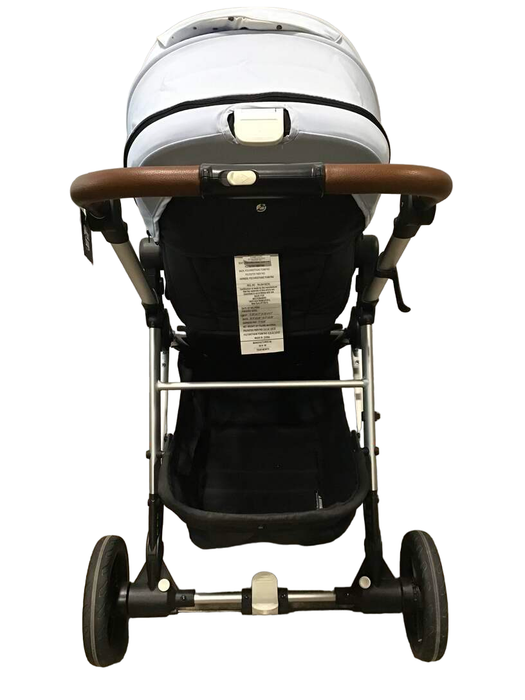 Mockingbird Single Stroller, 2019, Sky, Watercolor Drops, Silver With Penny Leather