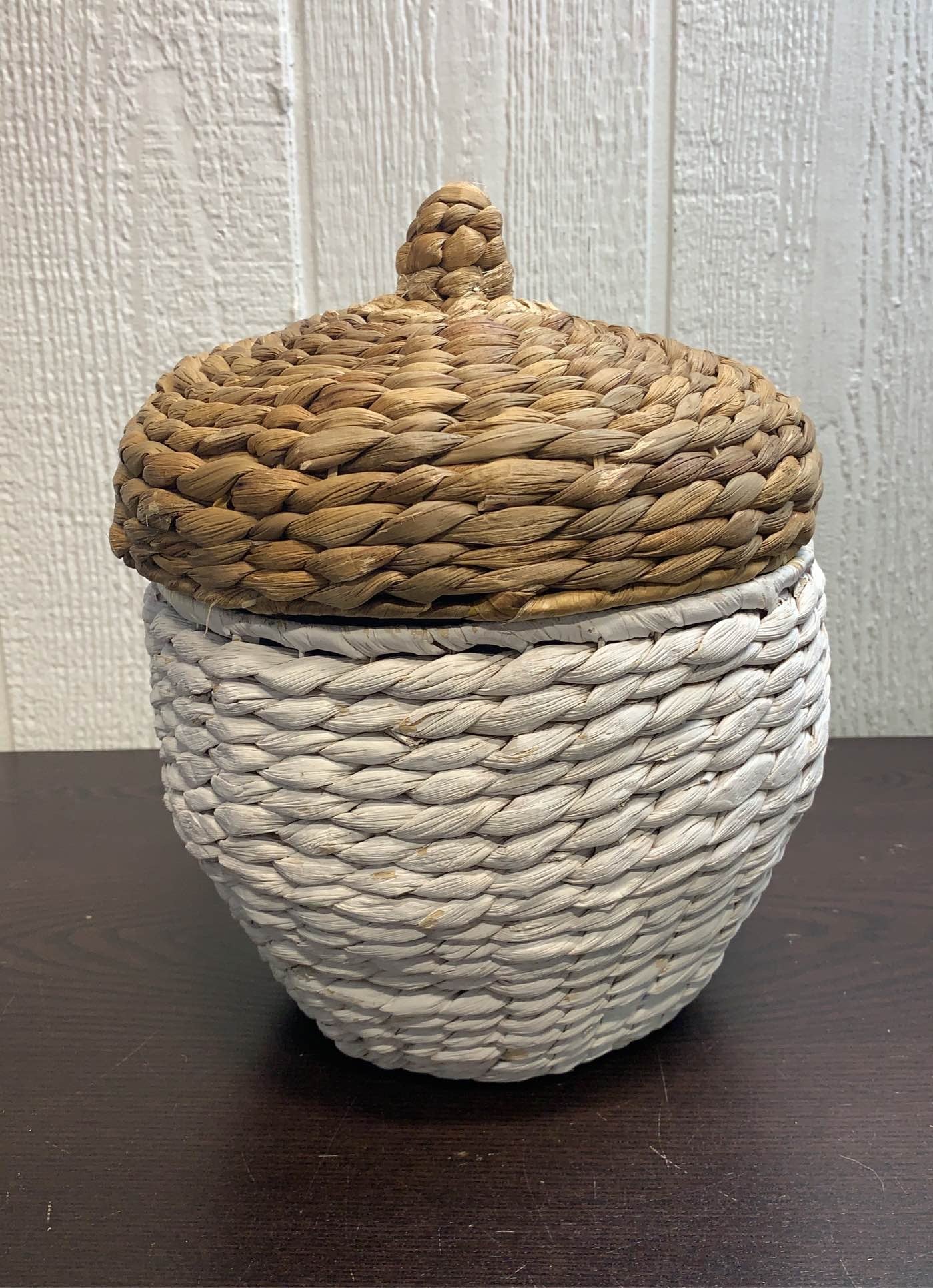 Kids Woven Baskets Wicker Acorn Basket