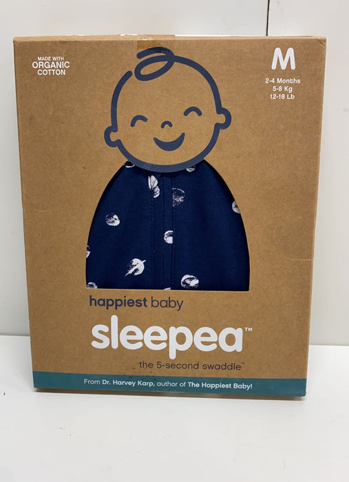 used Happiest Baby Sleepea Swaddle, Medium, Navy Planets