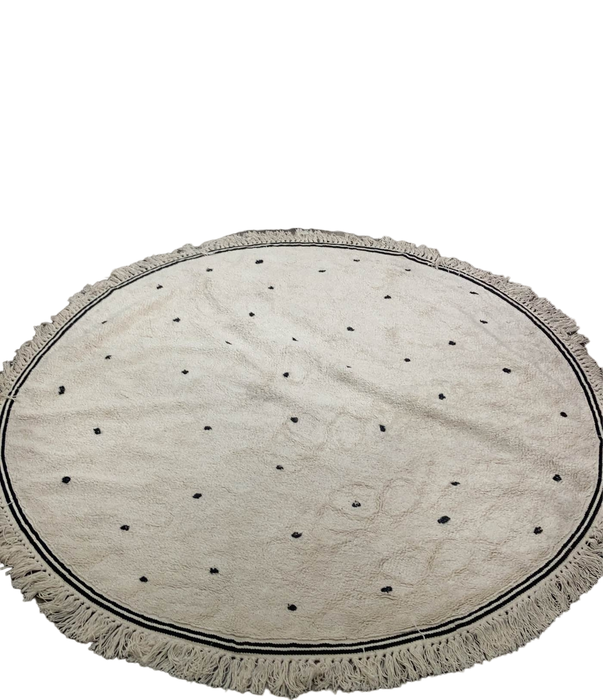 Shop Safavieh Easy Care Round Rug, Polka Dot Tassel, Ivory & Black at GoodBuy Gear