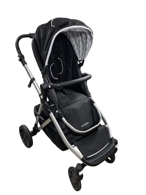 used Mockingbird Single to Double Stroller, 2022, Silver with Black Leather, Windowpane, Black