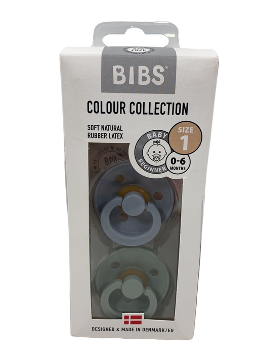 used Bibs 2-Pack Pacifiers, Size 1, Sage/Cloud