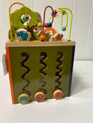 used B. Toys Zany Zoo Wooden Activity Cube