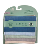 used Green Sprouts Muslin Cloths 5pk, Blue Set