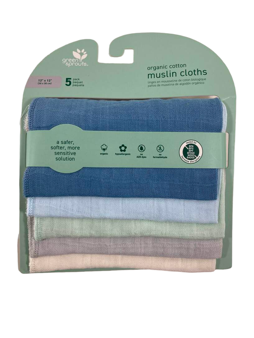 Shop Green Sprouts Muslin Cloths 5pk, Blueberry Set at GoodBuy Gear