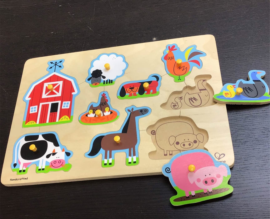 secondhand Hape Toddler Wooden Peg Puzzle