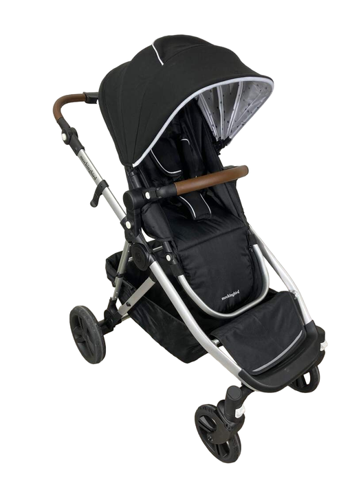 used Mockingbird Single to Double Stroller, 2022, Silver with Penny Leather, Watercolor Drops, Black