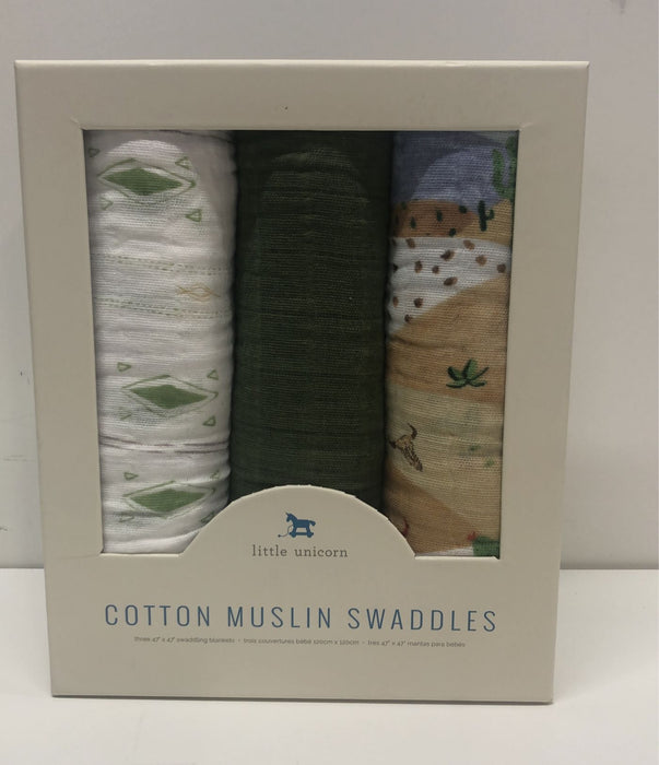 secondhand Little Unicorn Cotton Muslin Swaddles 3-Pack, Desert Hills