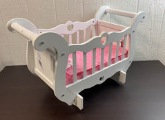 used Melissa & Doug Wooden Doll Crib With Bedding