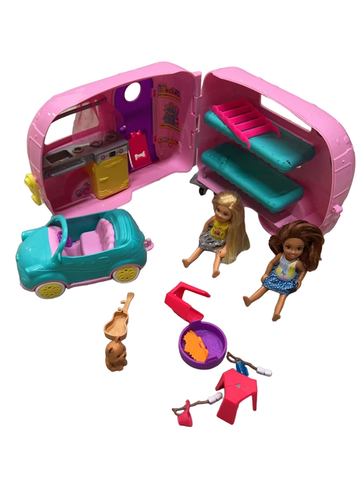 used Mattel Barbie Club Chelsea Camper Playset