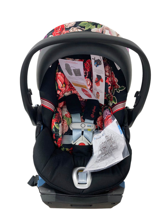 secondhand Cybex Cloud Q Infant Car Seat, Spring Blossom - Black