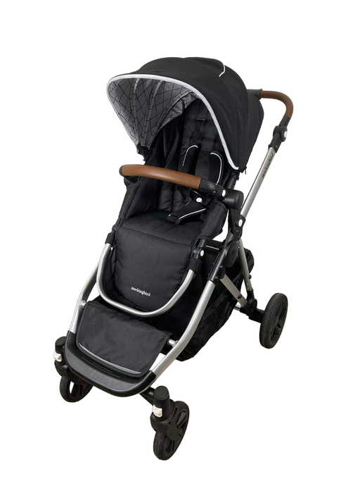 secondhand Mockingbird Single to Double Stroller, 2023, Silver with Penny Leather, Watercolor Drops, Black