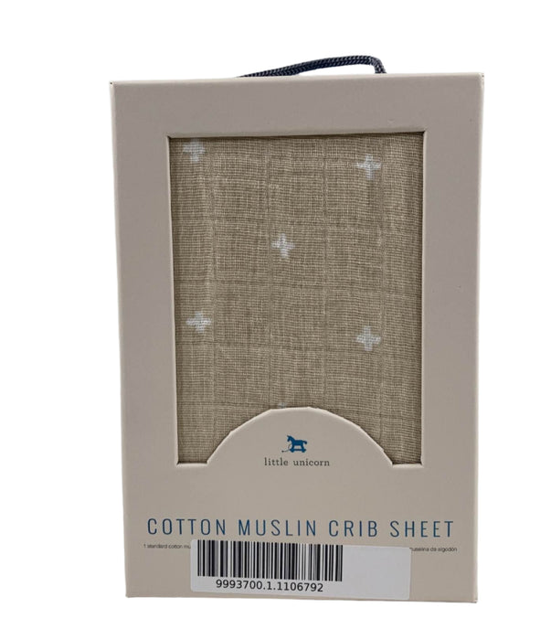 used Little Unicorn Cotton Muslin Fitted Mini Crib Sheet - HIDDEN NEEDS PHOTOS