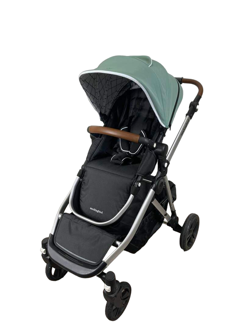 secondhand Mockingbird Single to Double Stroller, 2022, Silver with Penny Leather, Windowpane, Sage