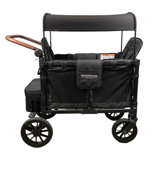 secondhand Wonderfold W4 Luxe Quad Stroller Wagon, 2022, Volcanic Black