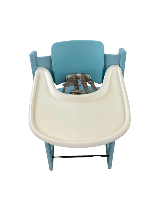 stokke high chair aqua blue Stokke Tripp Trapp High Chair with Baby Set and Tray, Turquoise