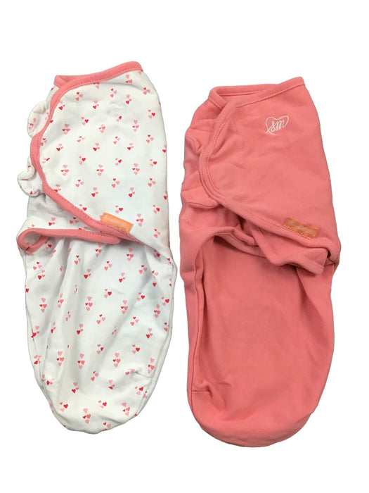 used Summer Infant SwaddleMe Original Swaddle Wrap 2pk, Small/Medium, Pink Hearts