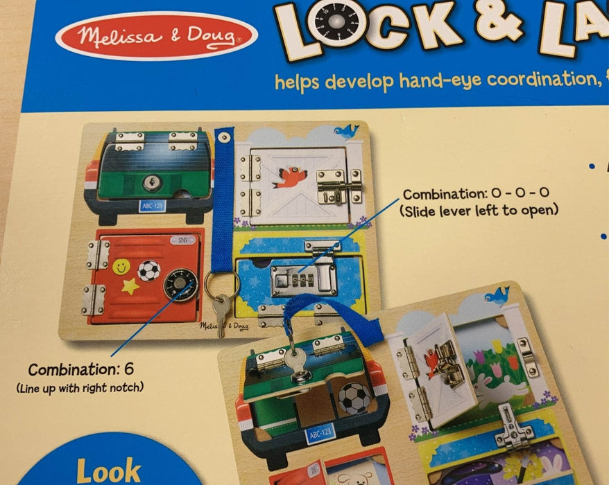 secondhand Melissa & Doug Lock & Key Board