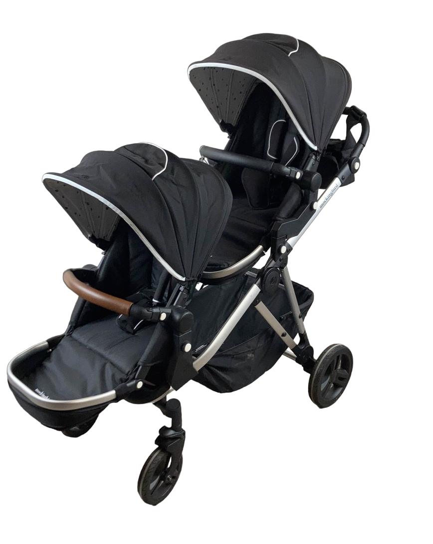 mockingbird double stroller used Mockingbird Double Stroller with Parent Organizer, Extra Canopy, and Adapter, 2021, Black