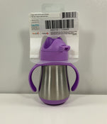 secondhand Munchkin Cool Cat Stainless Steel Straw Cup, Purple