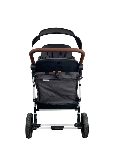 used Wonderfold W4 Luxe Quad Stroller Wagon, Charcoal Grey with White Frame, 2023