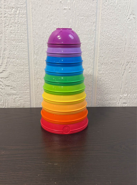 secondhand Fisher Price Brilliant Basics Stack And Roll Cups