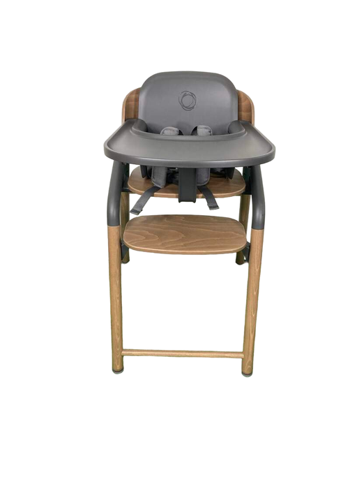 used Bugaboo Giraffe High Chair Complete, Warm Wood And Gray