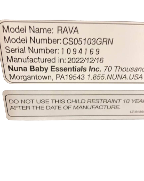 Nuna RAVA Convertible Car Seat, Granite, 2022