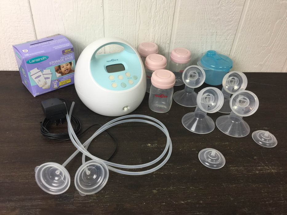 used Spectra Baby S1 Plus Premier Rechargeable Breast Pump, With Accessories 