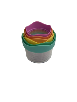Lovevery Stackable Fraction Cups and Book  Nesting measuring cups,  Lovevery, Stackable