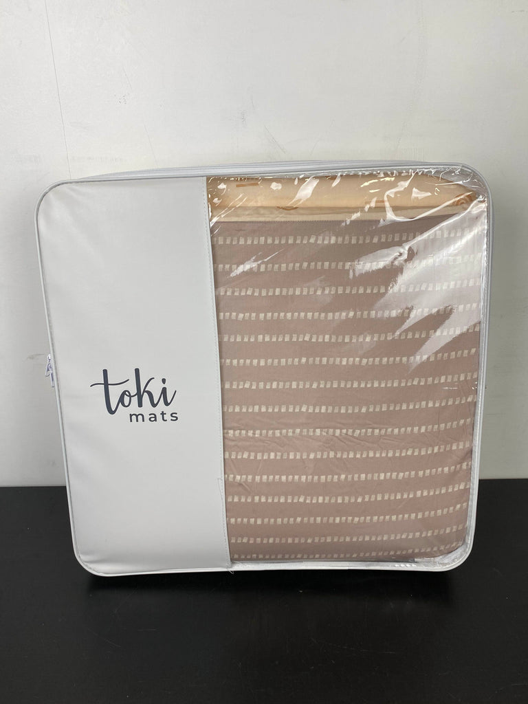 Toki Mats Padded Play Mat, Standard, Rainbow Stamp In Cream